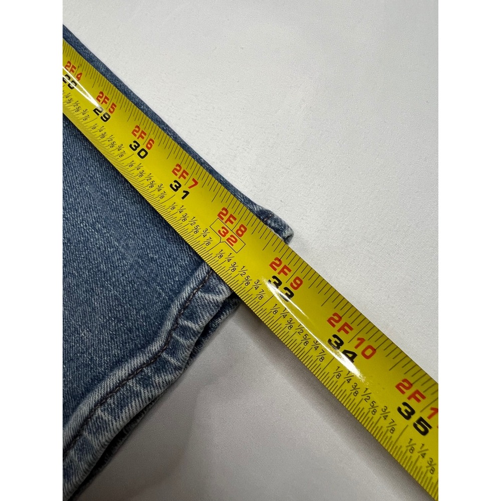 Express Relaxed Tapered Mid Rise Jeans Medium Wash Denim Belted 4R 006711639 - Picture 6 of 7